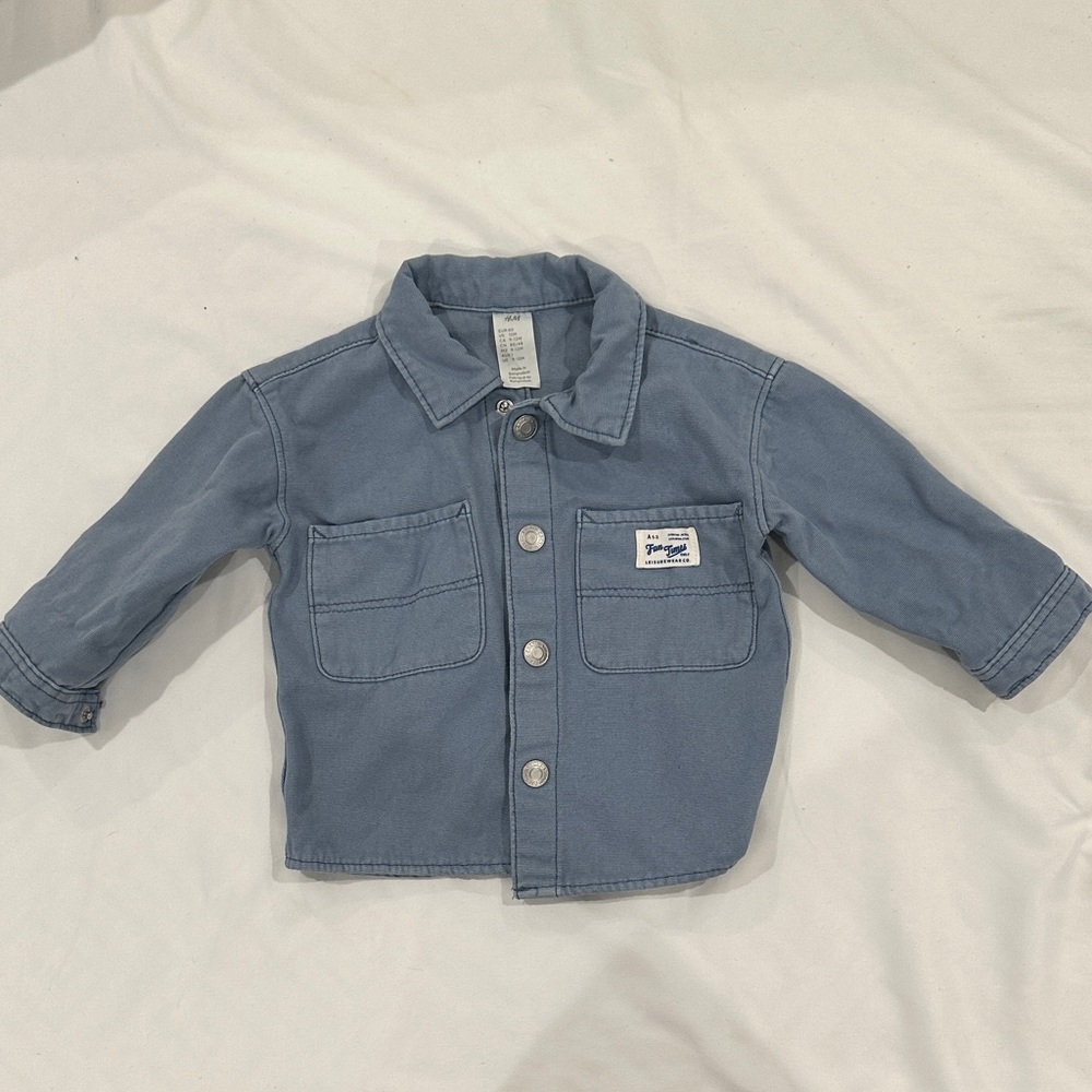 H&M Kids Light Blue Button-Front Jacket